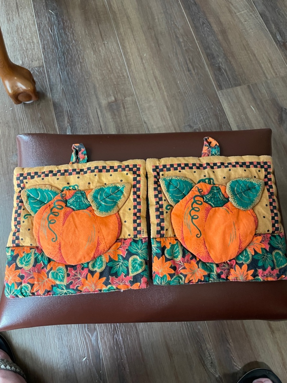 VTG 2 Fall Pumpkin pot holders